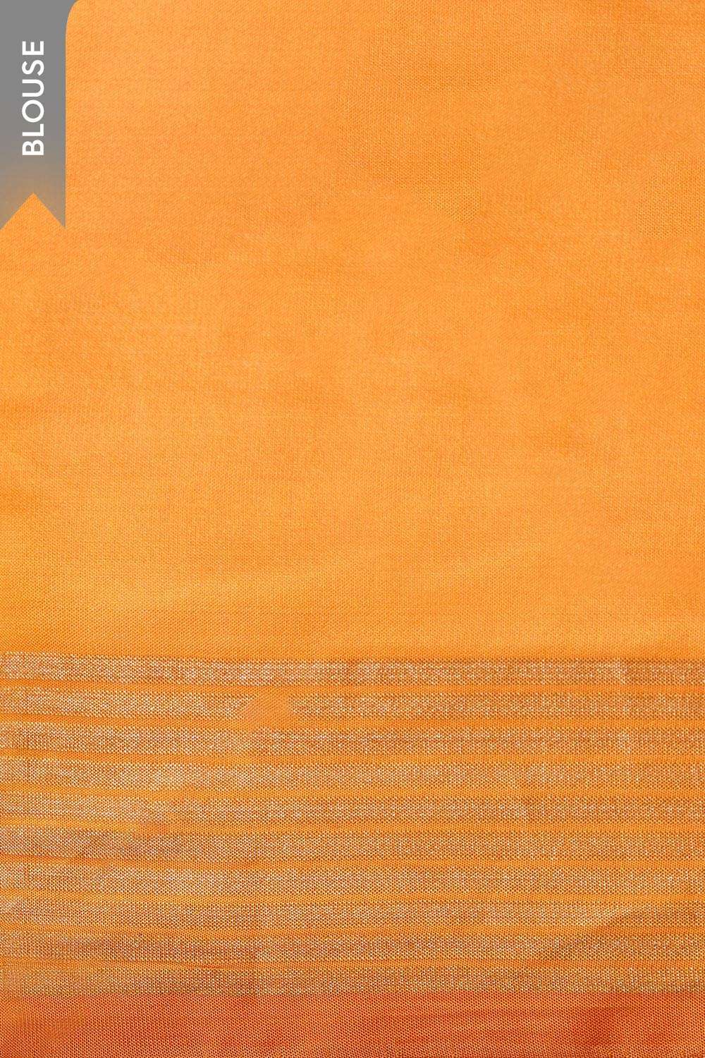 Orange Silk Viscose Cutwork Banaras  Saree image number null