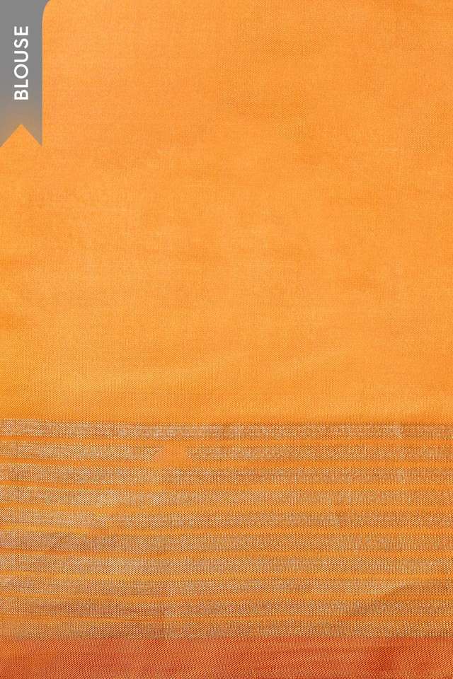 Orange Silk Viscose Cutwork Banaras  Saree thumbnail image number null