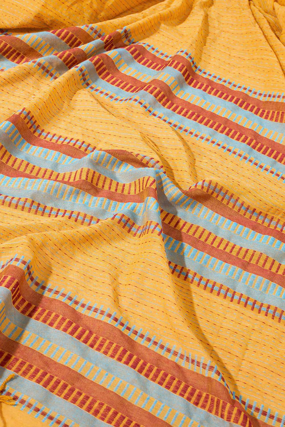 Yellow Woven Pure Cotton Bengal Saree image number null