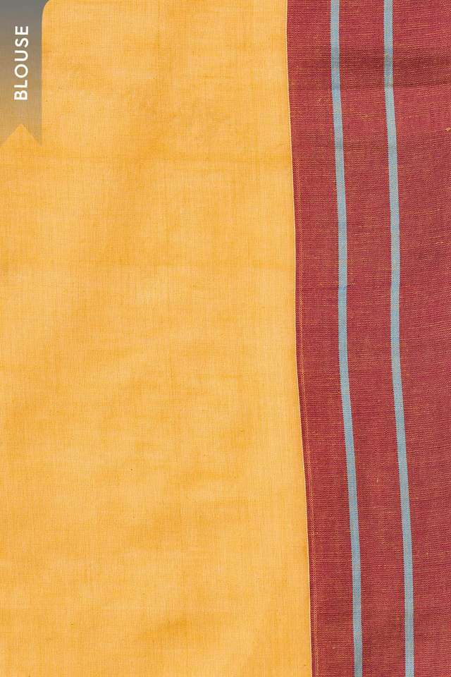Yellow Woven Pure Cotton Bengal Saree thumbnail image number null