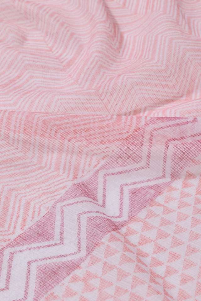 Light Pink Bagru Block Printed Pure Cotton Kota Saree thumbnail image number null