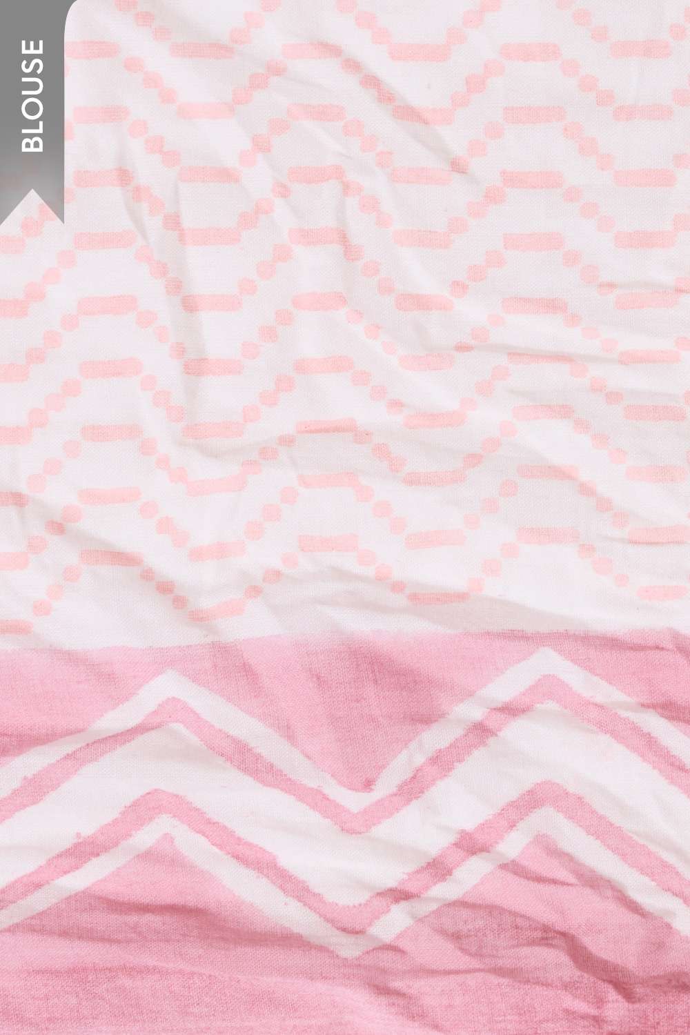 Light Pink Bagru Block Printed Pure Cotton Kota Saree image number null