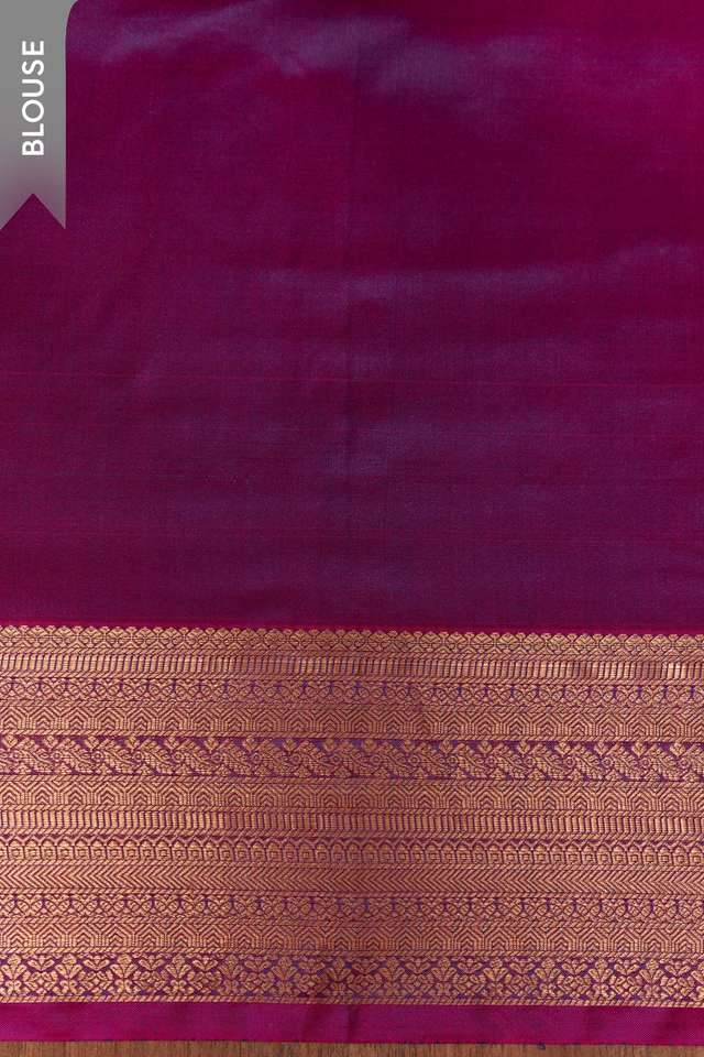 Dark Blue Woven Kanjeevaram Inspired Design Silk Viscose Saree thumbnail image number null
