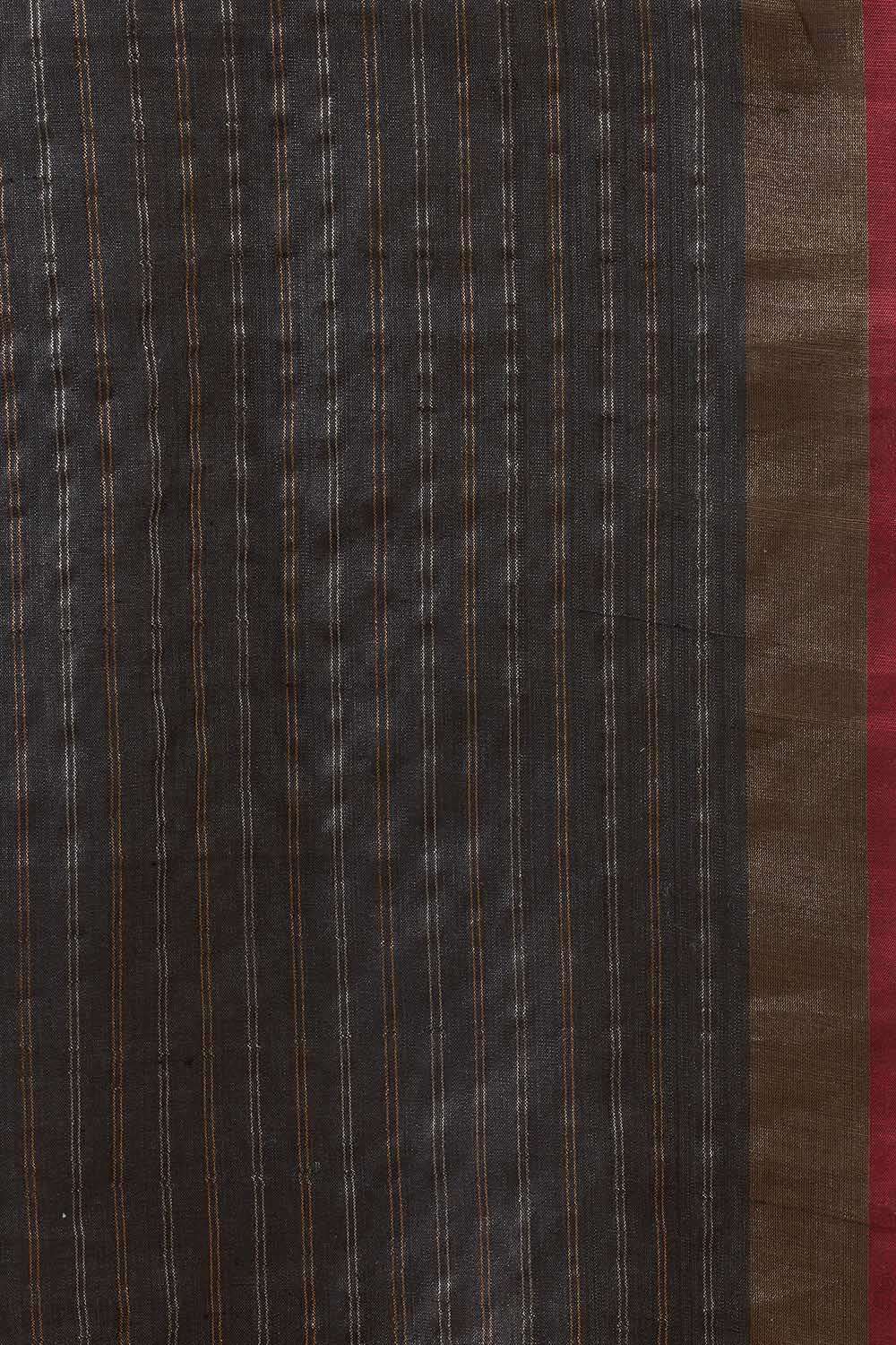 Black Bhagalpur Woven Pure Tussar Silk Saree image number null
