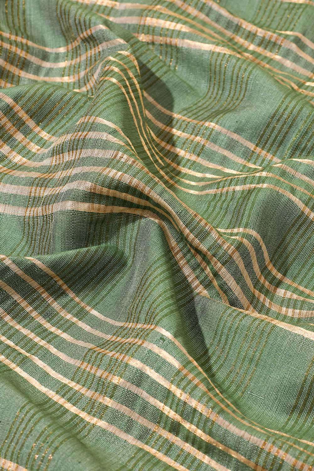 Green Bhagalpur Woven Pure Tussar Silk Saree image number null