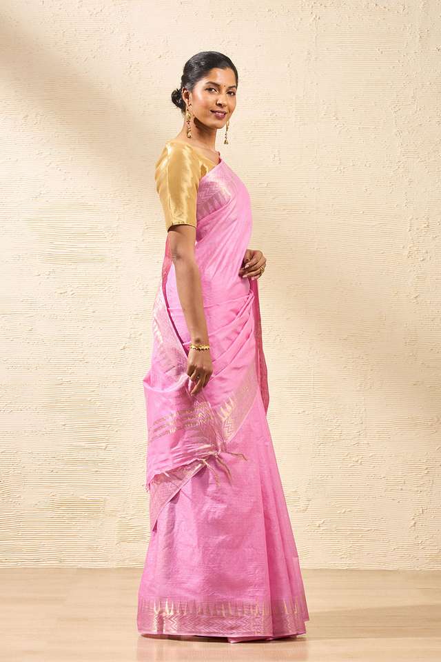 Pink Bhagalpur Woven Pure Tussar Silk Saree thumbnail image number null