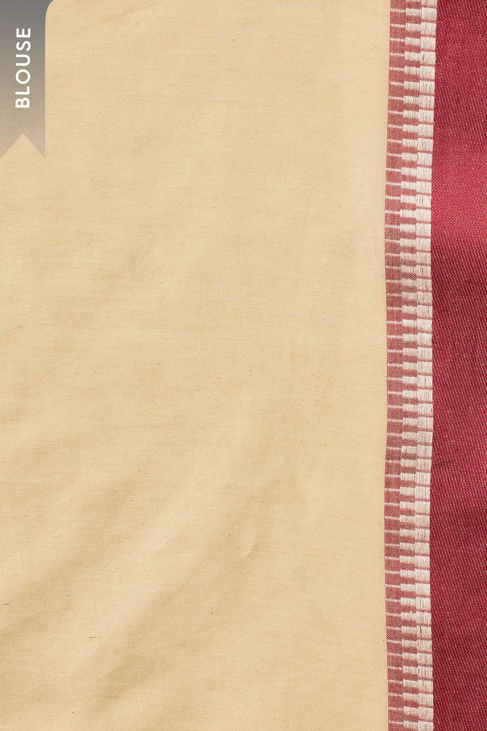 Beige Woven Pure Cotton Bengal Saree image number null