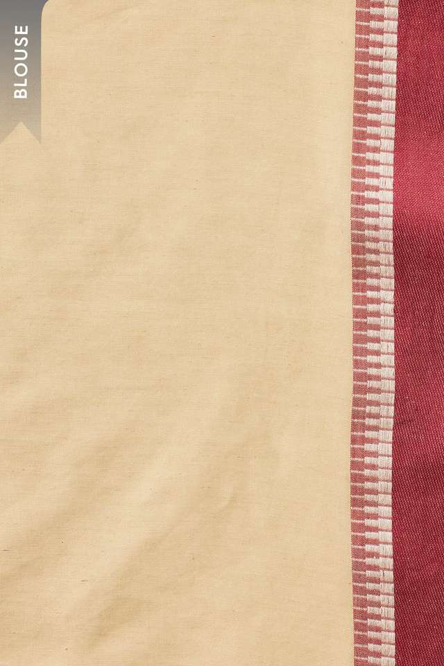 Beige Woven Pure Cotton Bengal Saree thumbnail image number null