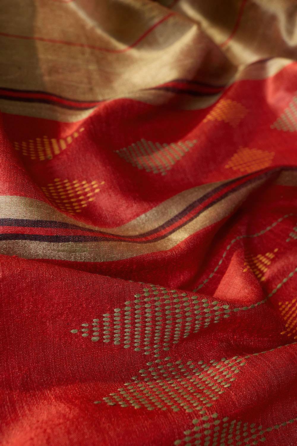 Brown Woven Pure Tussar Silk Bhagalpur Saree image number null