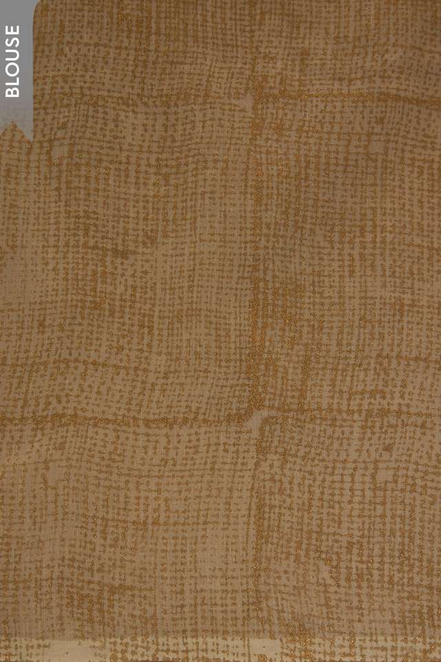 Off White Pure Silk Cotton Block Printed Embroidered Saree thumbnail image number null