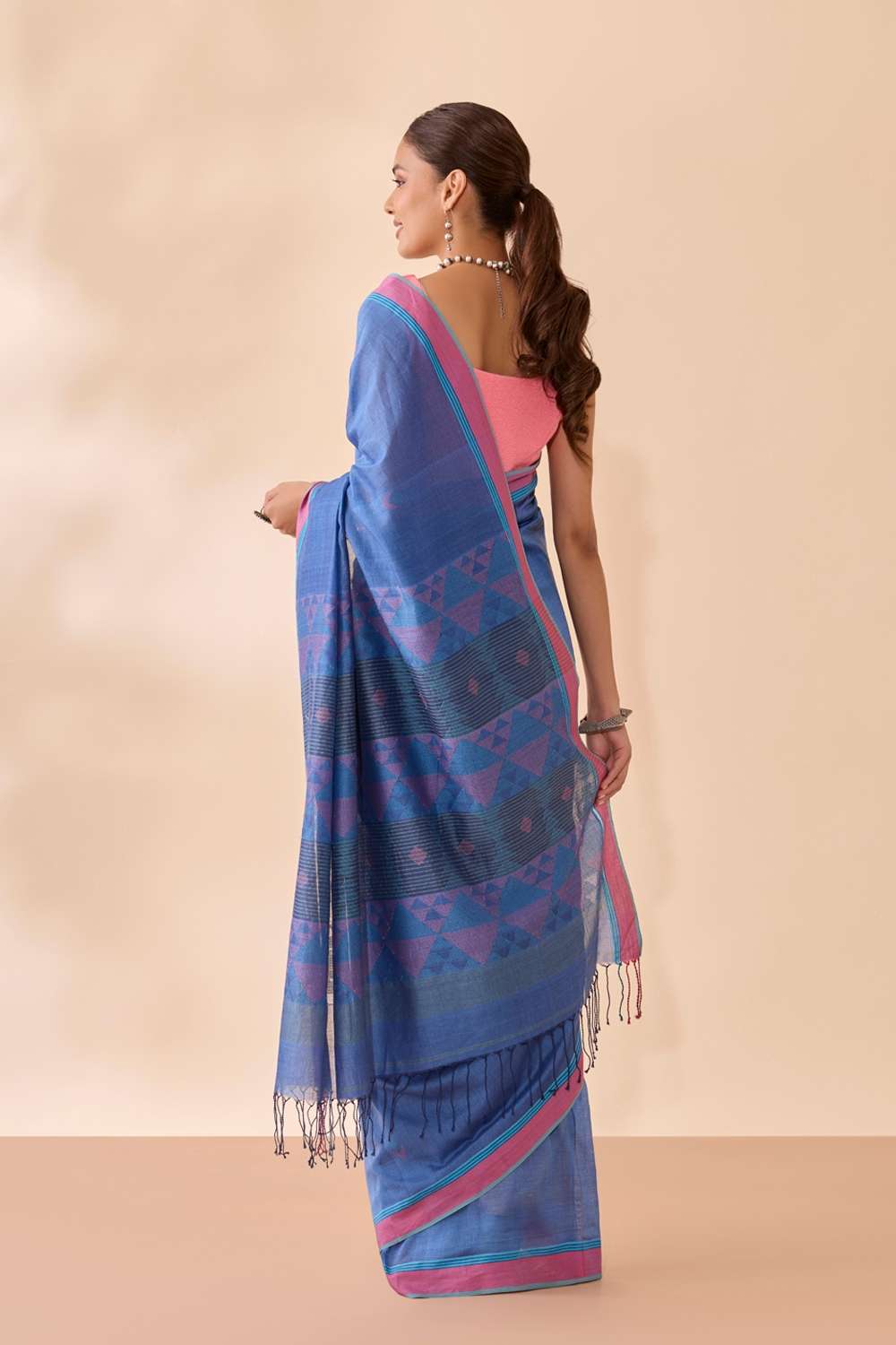 Blue Bengal Pure Cotton Jamdani Saree image number null