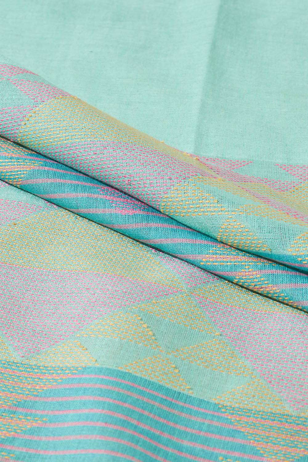 Light Blue Bengal Pure Cotton Jamdani Saree image number null