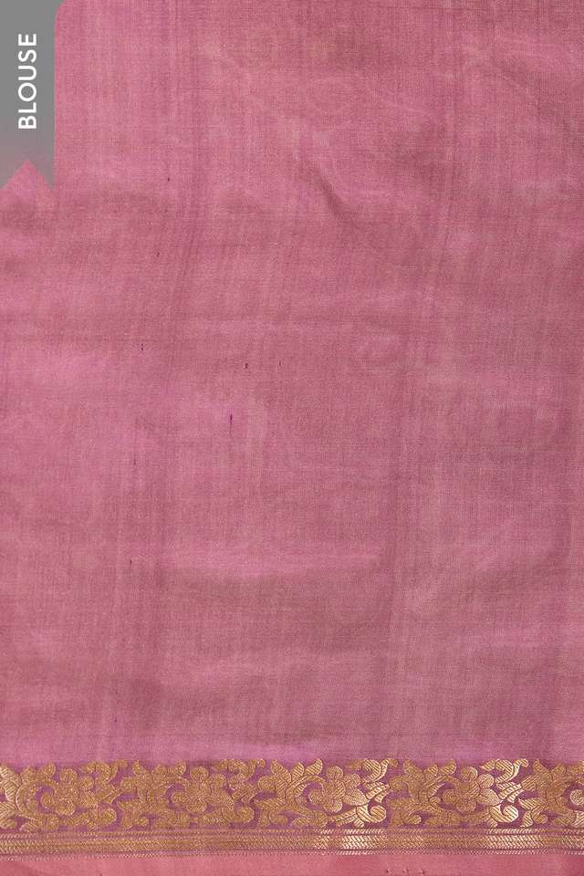 Light Orange Silk Viscose Kadwa Banaras Inspired Design Saree thumbnail image number null