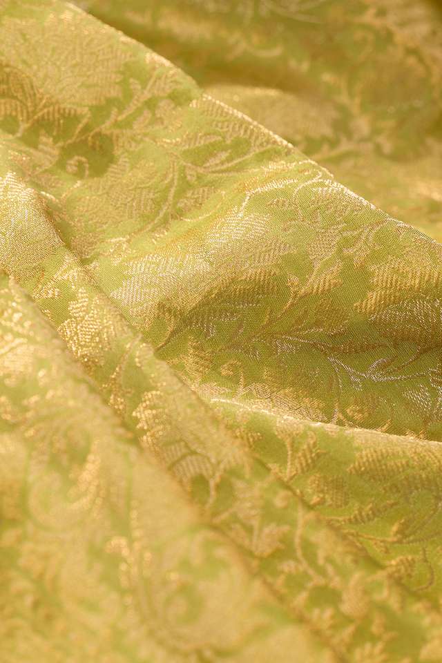 Green Silk Viscose Kadwa Banaras Inspired Design Saree thumbnail image number null