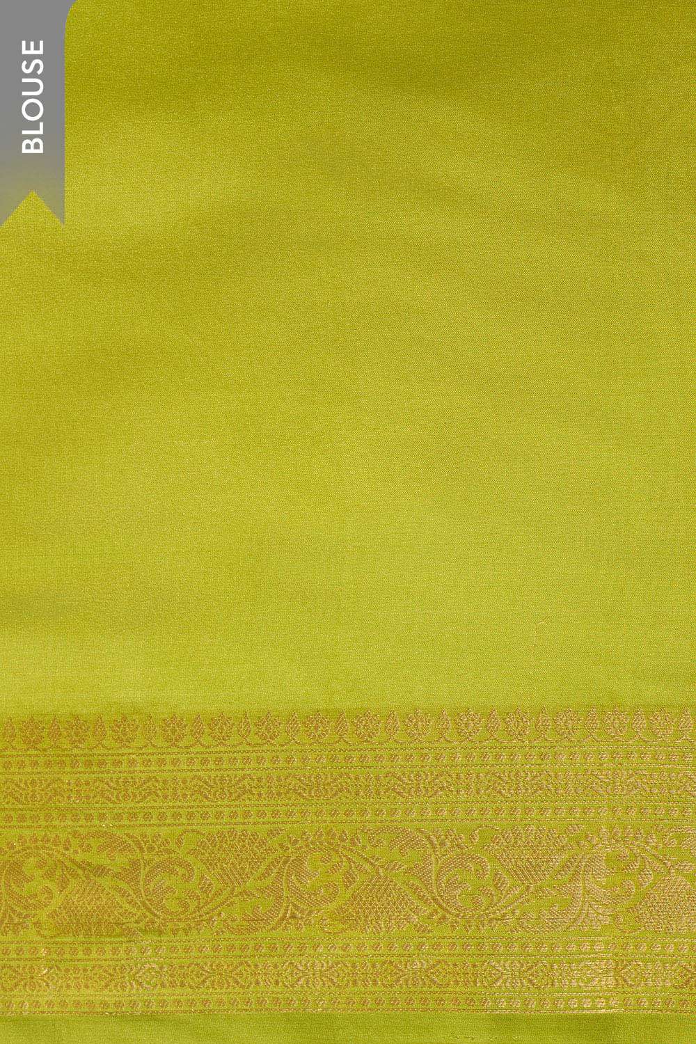 Green Silk Viscose Kadwa Banaras Inspired Design Saree image number null