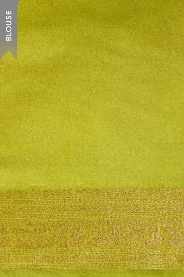 Green Silk Viscose Kadwa Banaras Inspired Design Saree thumbnail image number null
