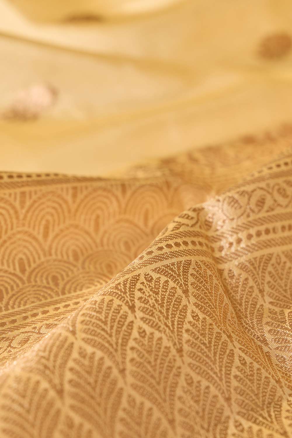 Beige Silk Viscose Kadwa Banarasi Saree image number null