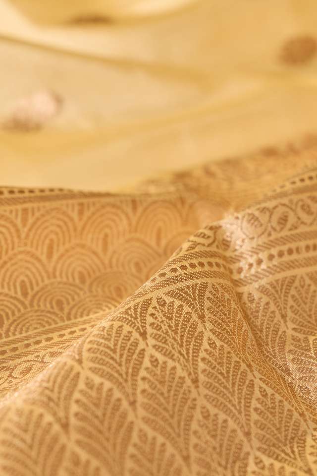 Beige Silk Viscose Kadwa Banarasi Saree thumbnail image number null