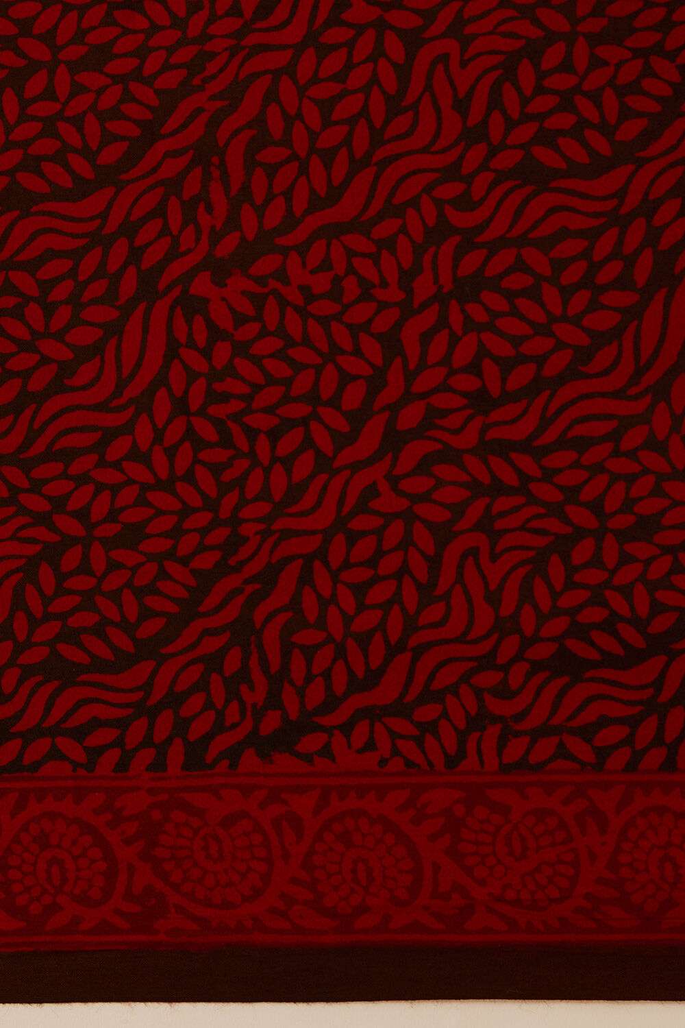 Red Pure Cotton Bagh Printed Saree image number null