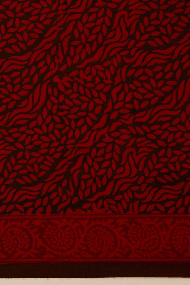 Red Pure Cotton Bagh Printed Saree thumbnail image number null