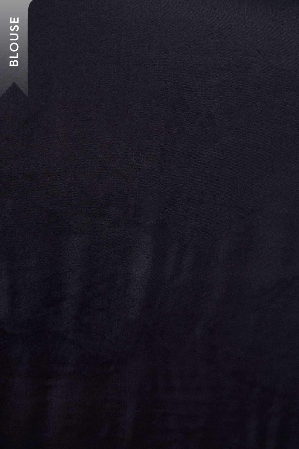 Black Printed Viscose Georgette Saree image number null
