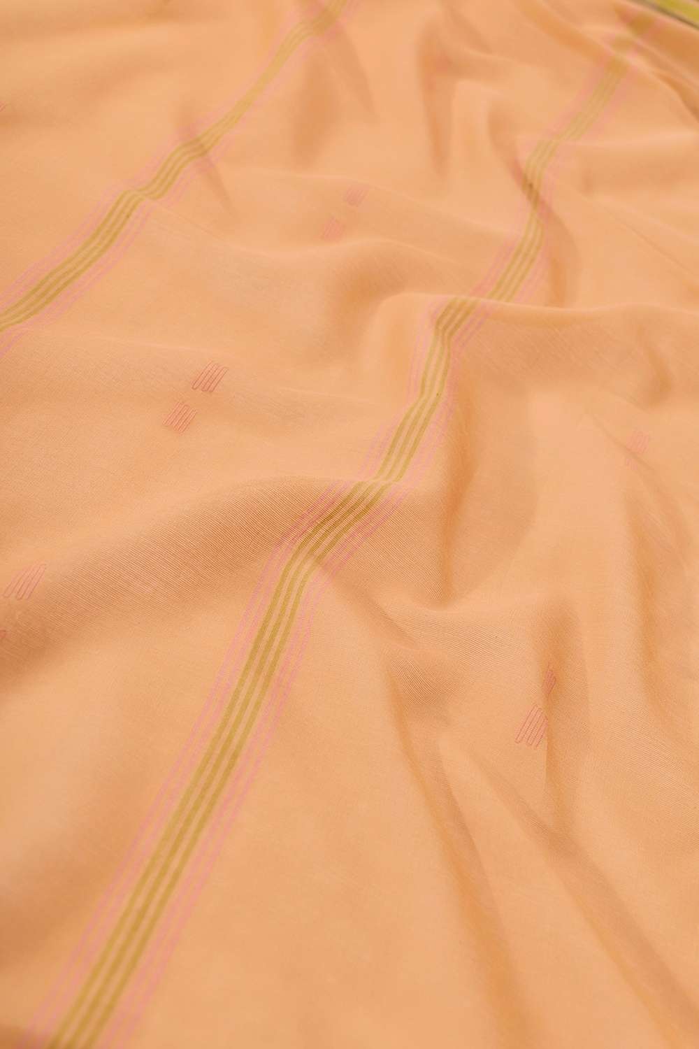 Light Orange Bengal Pure Cotton Jamdani Saree image number null