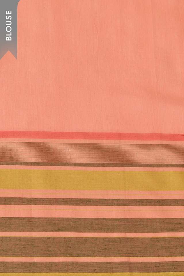 Light Orange Bengal Pure Cotton Jamdani Saree thumbnail image number null