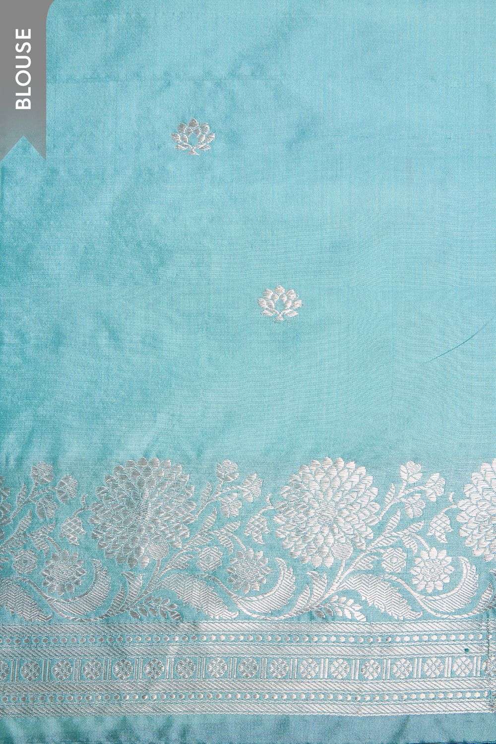 Light Blue Pure Silk Kadwa Banarasi Saree image number null