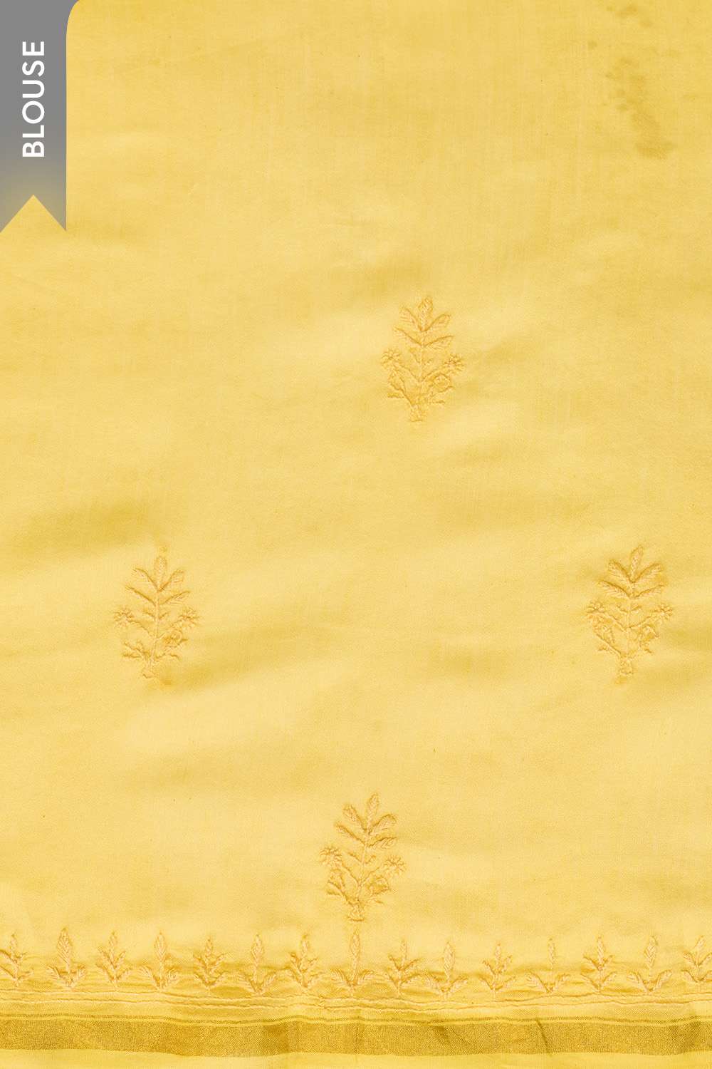 Yellow Lucknow Pure Silk Cotton Chikankari Saree image number null