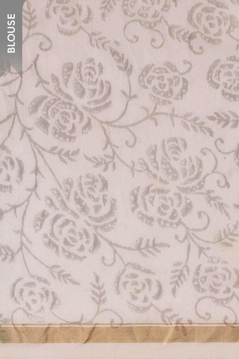 Light Yellow Rajasthan Pure Silk Cotton Printed Sanganeri Saree image number null