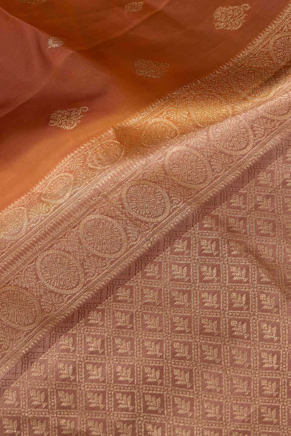 Orange Woven Silk Viscose Saree image number null