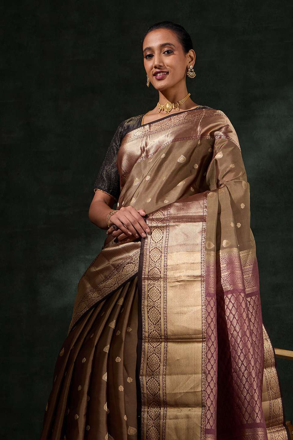 Light Green Woven Silk Viscose Saree