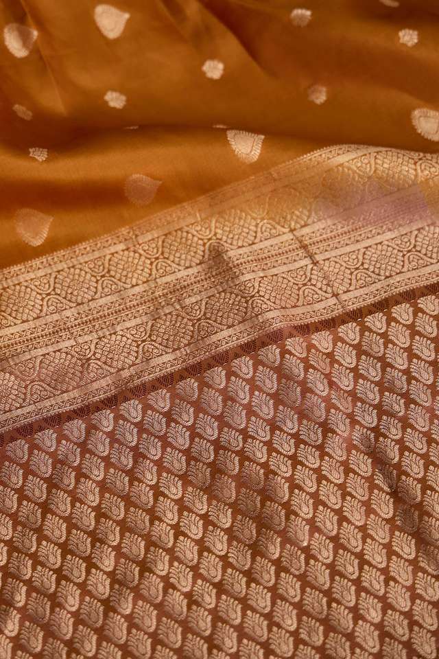 Dark Yellow Woven Silk Viscose Saree thumbnail image number null