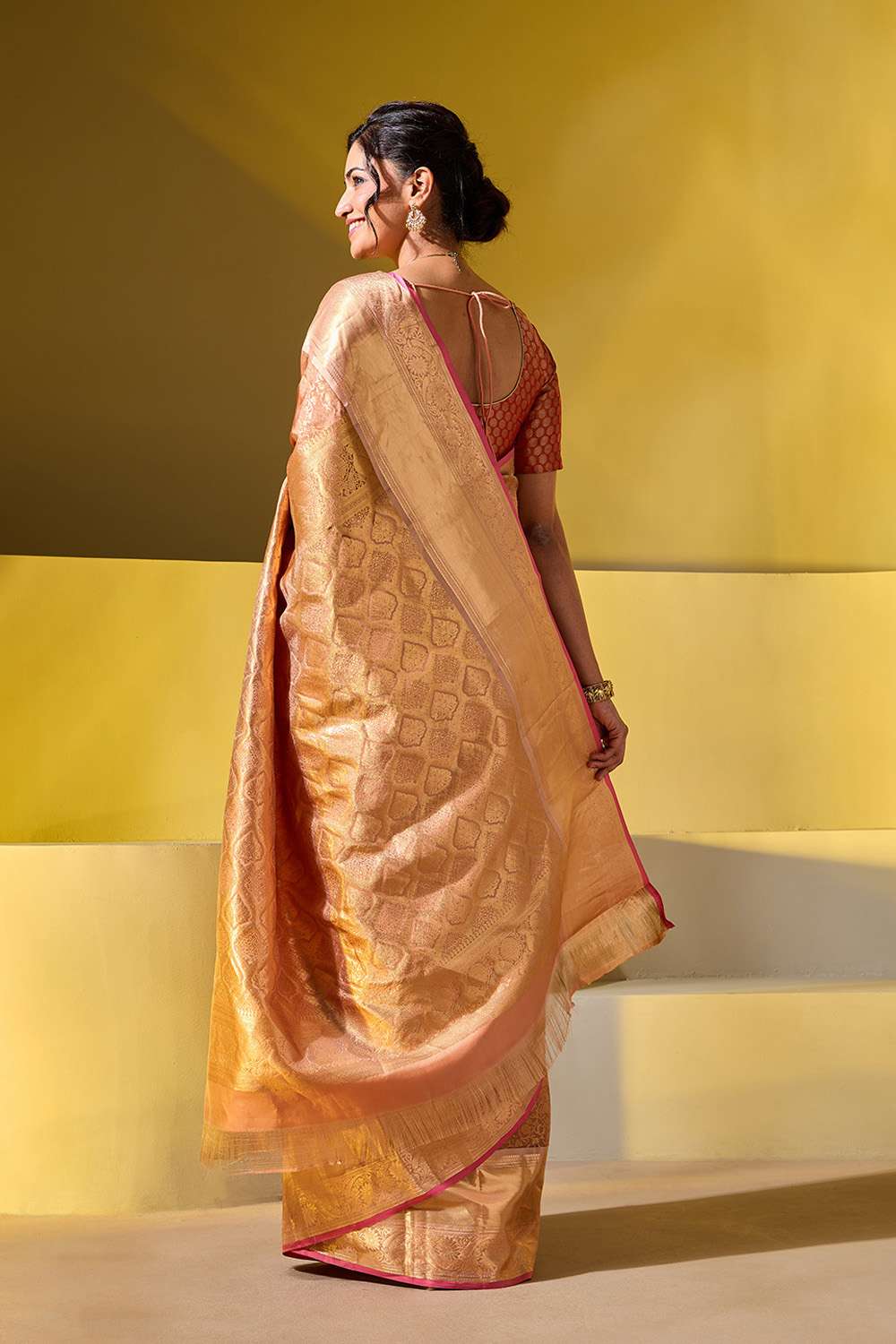 Brown Woven Silk Viscose Saree image number null