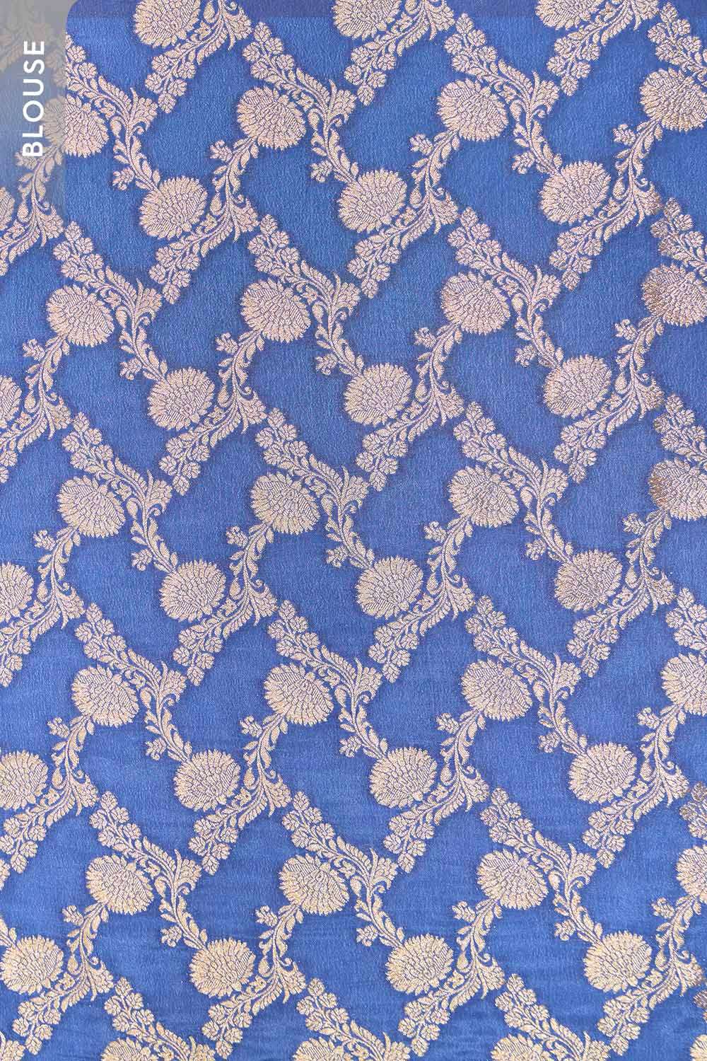 Blue Woven Viscose Crepe Saree image number null