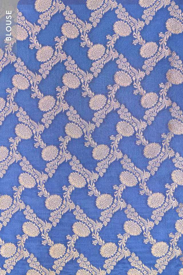Blue Woven Viscose Crepe Saree thumbnail image number null