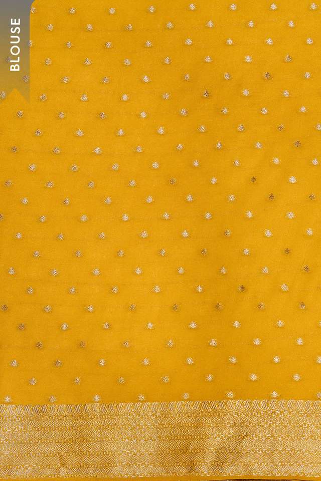 Yellow Woven Viscose Georgette Saree thumbnail image number null