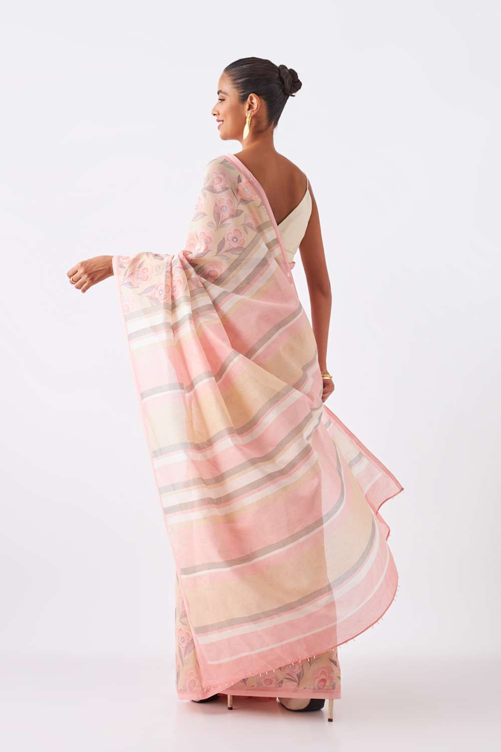 Light Pink Pure Silk Cotton Printed Saree image number null
