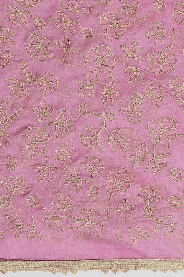 Light Pink Pure Silk Cotton Embroidered Saree thumbnail image number null