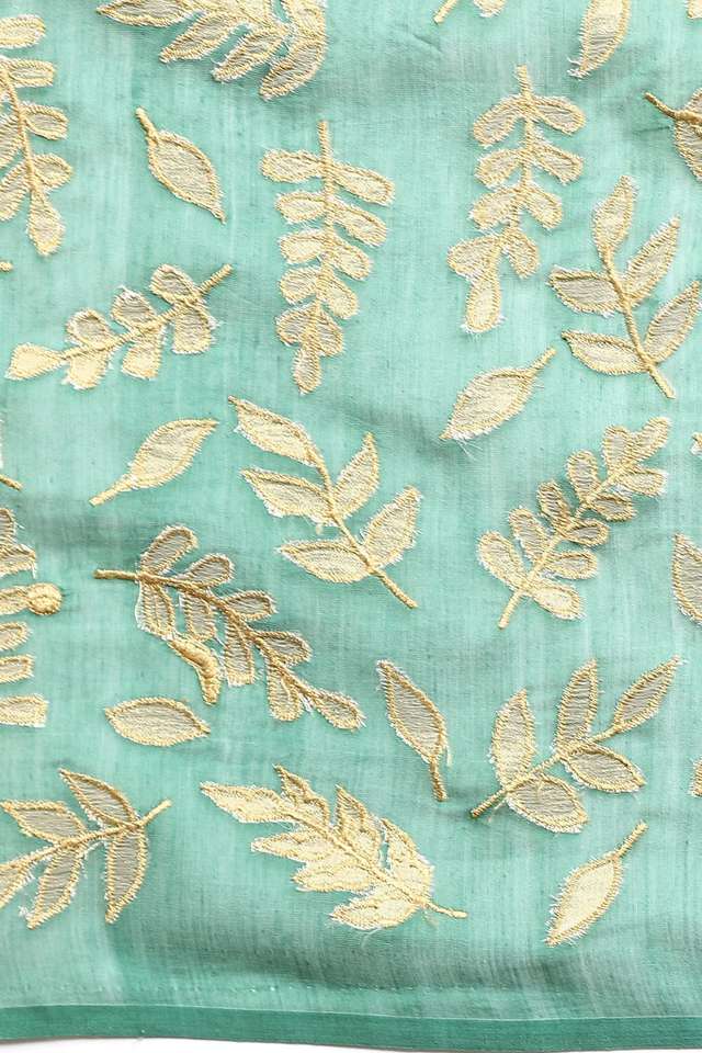 Dark Green Pure Tissue Silk Embroidered Saree thumbnail image number null