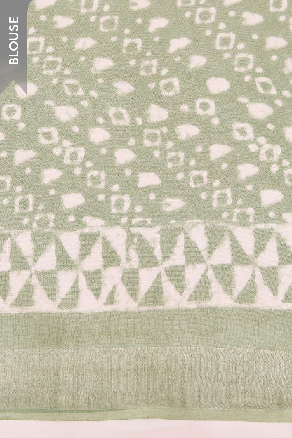 Light Green Rajasthan Cotton Viscose Dabu Block Printed Saree image number null