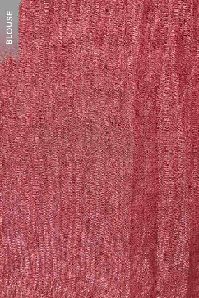 Red Tissue Linen Embroidered Saree thumbnail image number null