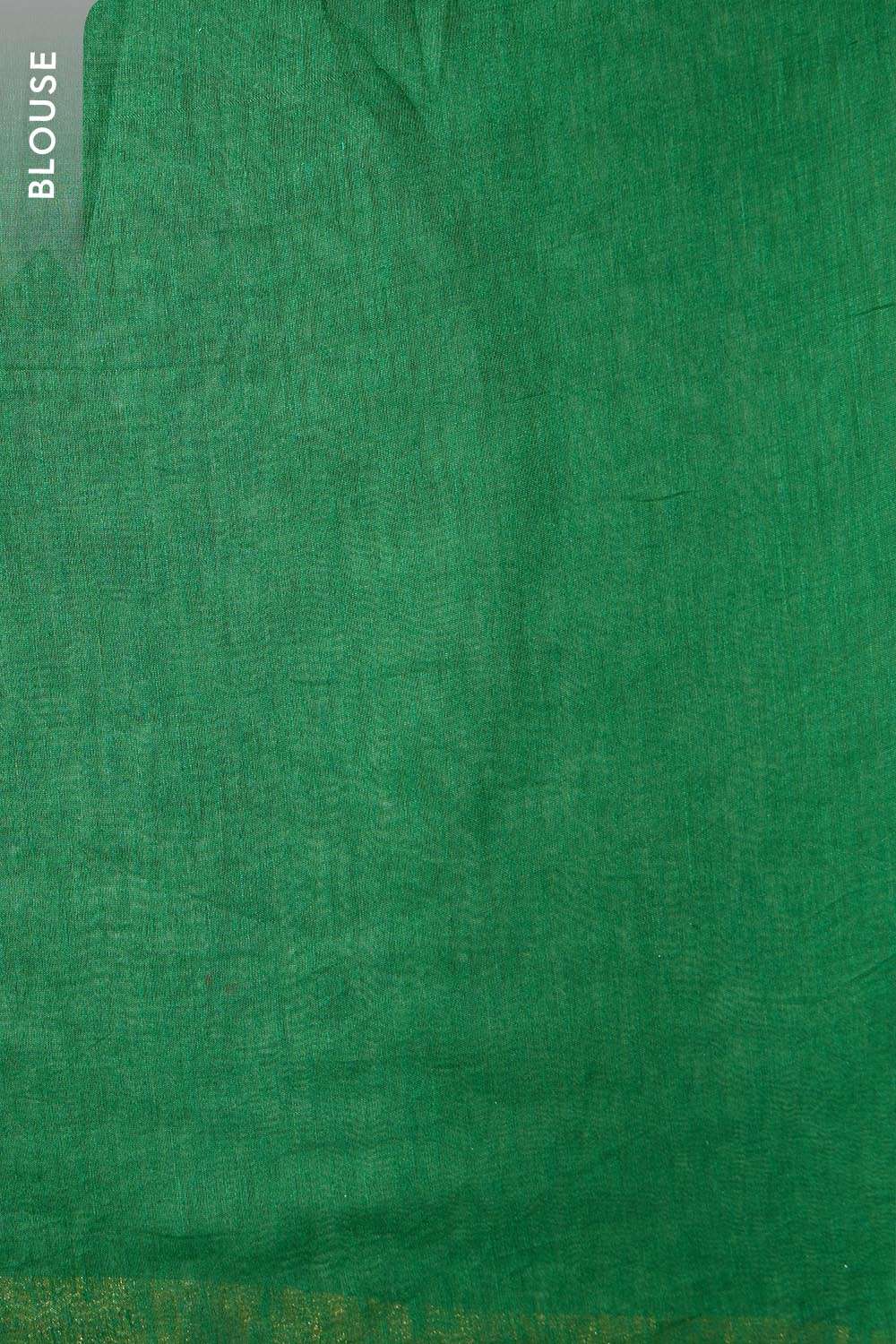 Green Pure Silk Linen Embroidered Saree image number null