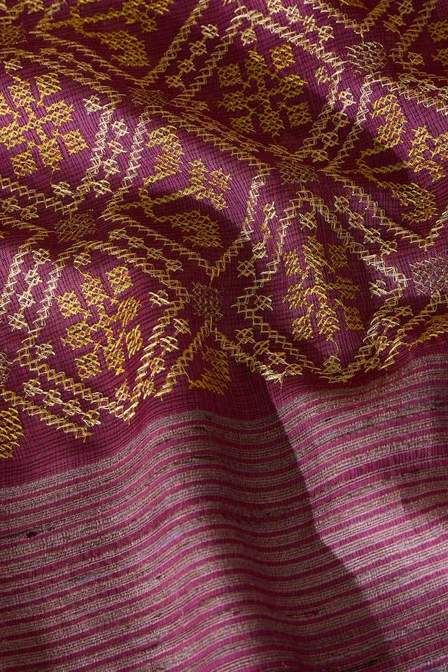 Pink Silk Modal Embroidered Saree thumbnail image number null