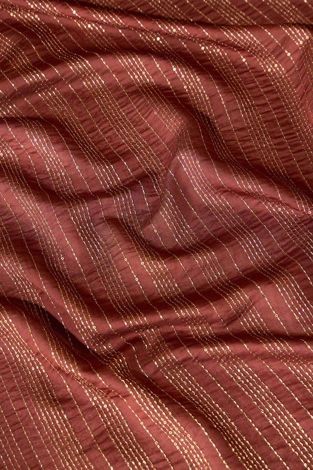Brown Silk Modal Embroidered Saree image number null