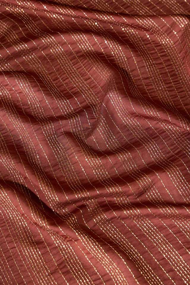 Brown Silk Modal Embroidered Saree thumbnail image number null