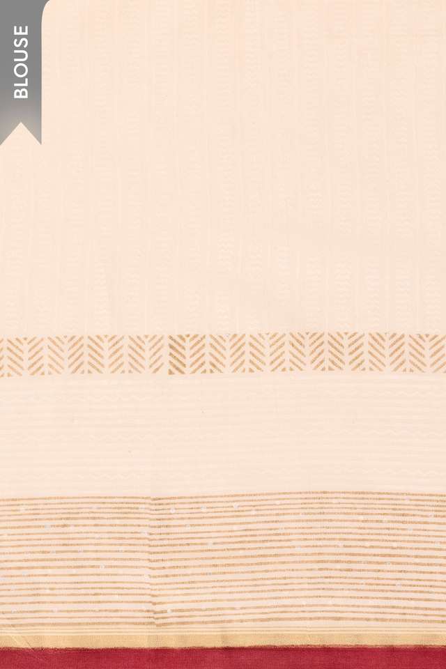 Off White Rajasthan Pure Silk Cotton Printed Sanganeri Saree thumbnail image number null