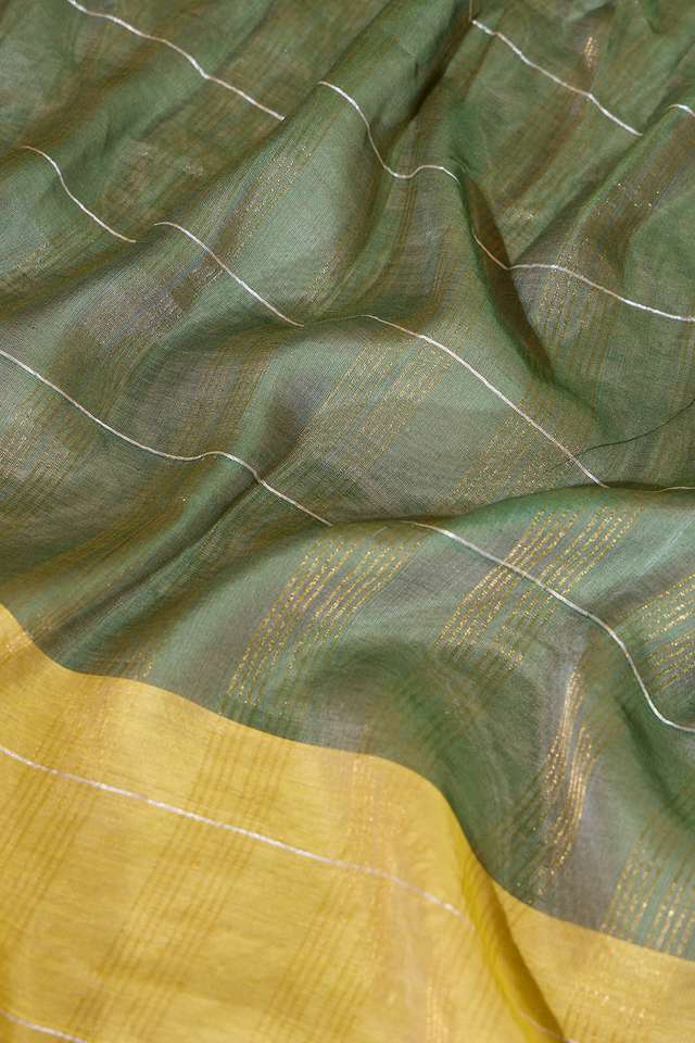 Green Bhagalpur Woven Silk Viscose Saree thumbnail image number null