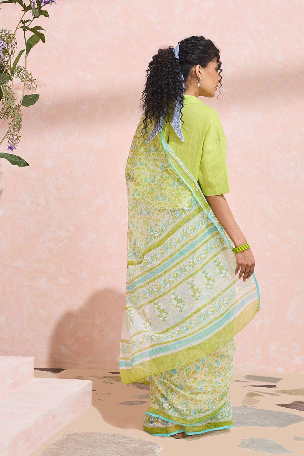 Light Green Rajasthan Printed Sanganeri Pure Cotton Kota Saree image number null