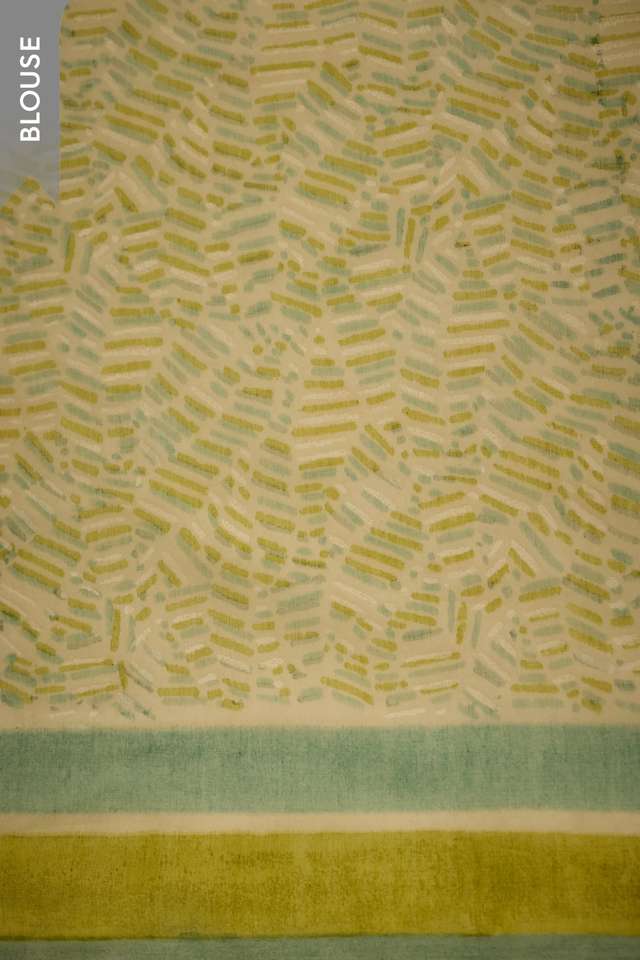 Light Green Rajasthan Pure Silk Cotton Printed Sanganeri Saree thumbnail image number null